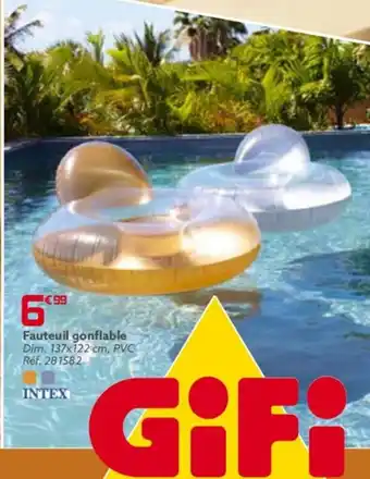 Gifi Fauteuil gonflable Dim. 137x122 cm, PVC Réf. 281582 offre