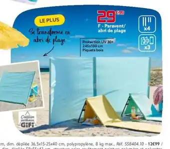 Gifi F - Paravent/ abri de plage offre