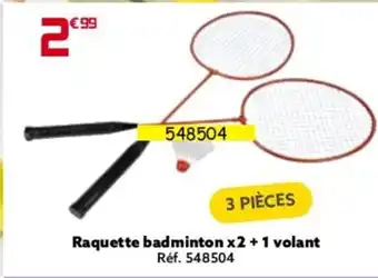 Gifi Raquette badminton x2 + 1 volant Réf. 548504 offre