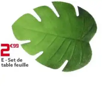 Gifi E-Set de table feuille offre