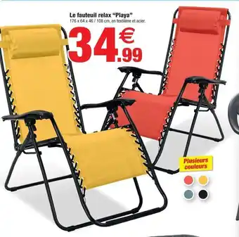 Bazarland Le fauteuil relax playa offre