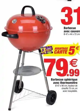 Bazarland Barbecue sphérique avec thermomètre offre