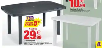 Bazarland La table de jardin offre