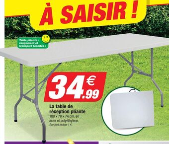 Bazarland La table de réception pliante offre