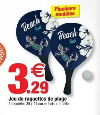 Bazarland Jeu de raquettes de plage offre