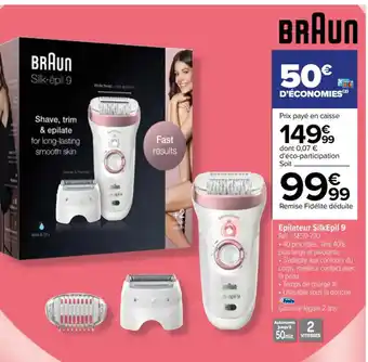 Carrefour Epilateur SilkEpil 9 Réf. : SES9-730 offre