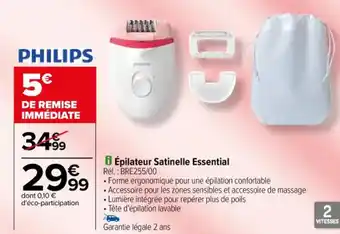 Carrefour i Épilateur Satinelle Essential Réf.: BRE255/00 offre