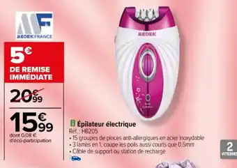 Carrefour Épilateur électrique offre
