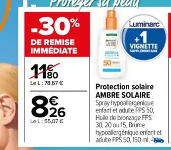 Carrefour Protection solaire AMBRE SOLAIRE offre