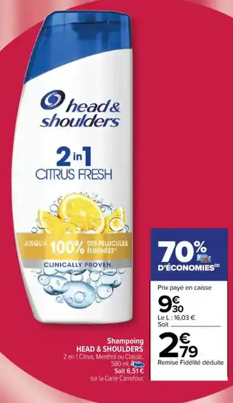 Carrefour Shampoing HEAD & SHOULDERS offre