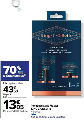 Carrefour Tondeuse Style Master KING C.GILLETTE offre