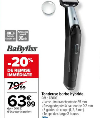 Carrefour Tondeuse barbe hybride offre
