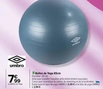 Carrefour Ballon de Yoga 65cm Diamètre : 65 cm offre