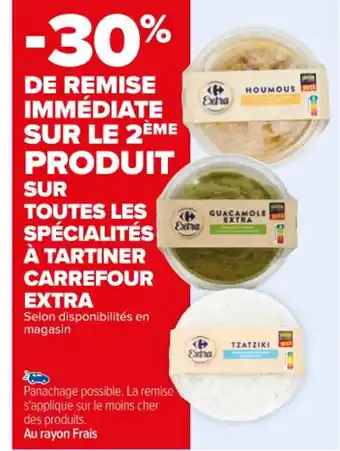 Carrefour SUR TOUTES LES SPÉCIALITÉS À TARTINER CARREFOUR EXTRA offre