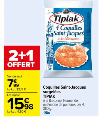 Carrefour Coquilles Saint-Jacques surgelées offre