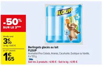 Carrefour Berlingots glacés au lait FLOUP offre