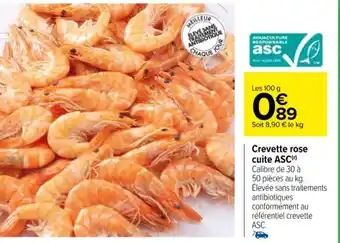 Carrefour Crevette rose cuite ASC( offre