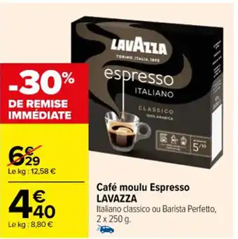 Carrefour Café moulu Espresso LAVAZZA offre