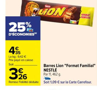 Barres Lion "Format Familial" NESTLÉ