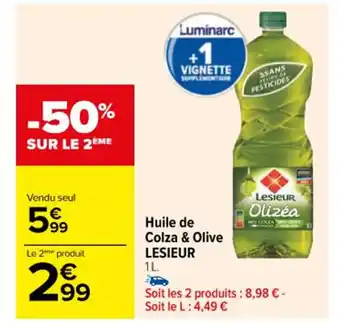 Carrefour Huile de Colza & Olive LESIEUR offre
