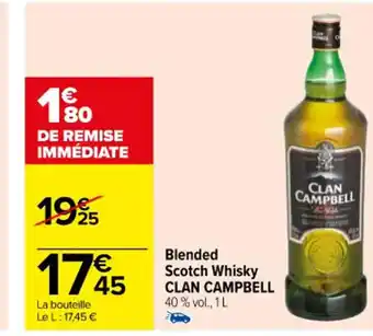 Carrefour Blended Scotch Whisky CLAN CAMPBELL 40% vol., 1 L offre