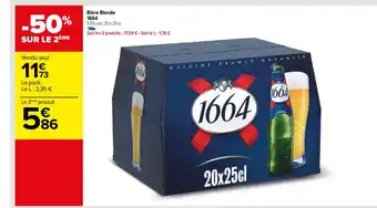 Carrefour Bière Blonde 1664 5,5% vol., 20 x 25 cl. offre