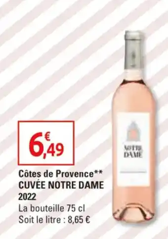 Diagonal Côtes de Provence** CUVÉE NOTRE DAME 2022 offre