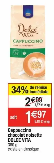 Cora x Carrefour Cappuccino chocolat noisette dolce vita offre