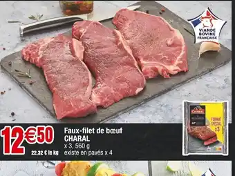 Cora x Carrefour Faux-filet de bœuf CHARAL x 3, 560 g offre