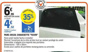 E.Leclerc L'Auto PARE-SOLEIL CHAUSSETTE "TECH9" offre