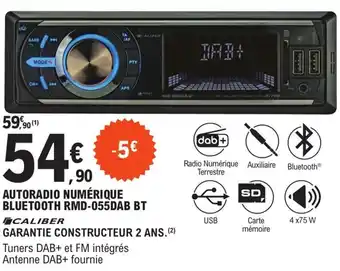 E.Leclerc L'Auto AUTORADIO NUMÉRIQUE BLUETOOTH RMD-055DAB BT offre
