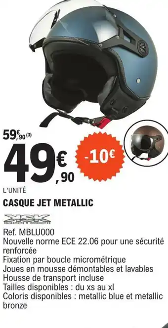 E.Leclerc L'Auto L'UNITÉ CASQUE JET METALLIC offre