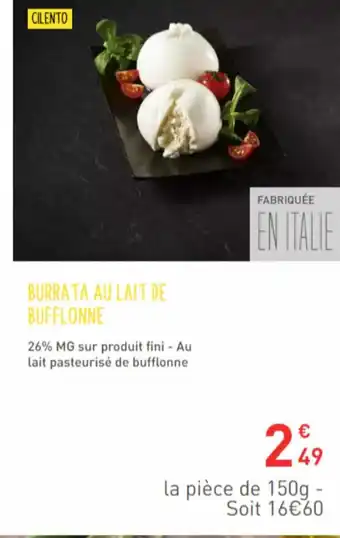 Grand Frais BURRATA AU LAIT DE BUFFLONNE offre