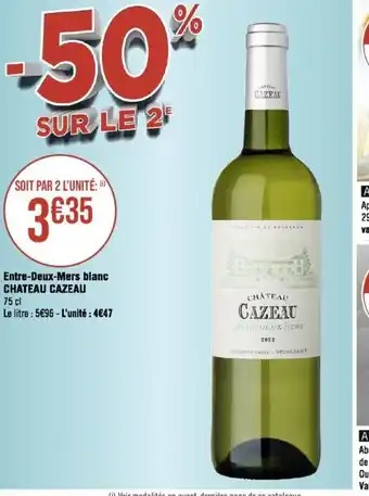 Entre-Deux-Mers blanc CHATEAU CAZEAU