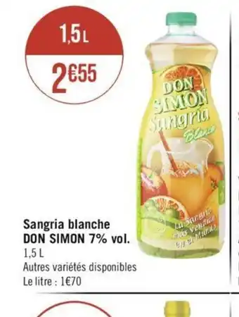 Géant Casino Sangria blanche DON SIMON 7% vol. offre