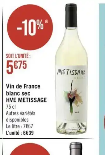 Géant Casino Vin de France blanc sec offre