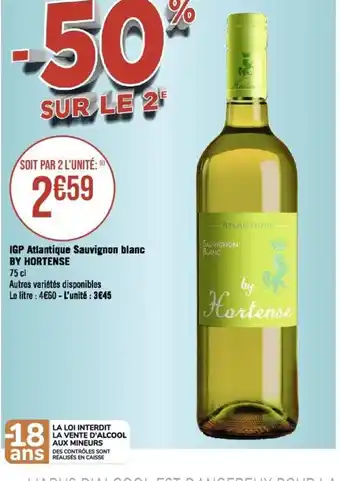 IGP Atlantique Sauvignon blanc BY HORTENSE