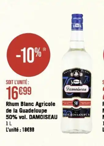 Géant Casino Rhum Blanc Agricole de la Guadeloupe 50% vol. DAMOISEAU offre