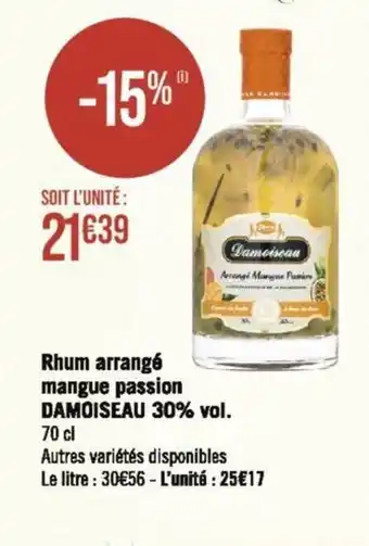 Géant Casino Rhum arrangé mangue passion DAMOISEAU 30% vol. 70 cl offre