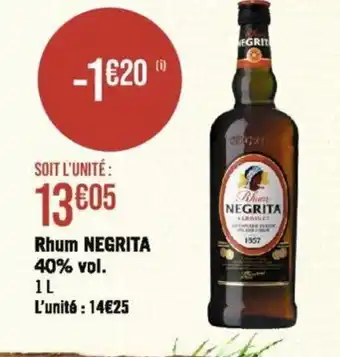 Géant Casino Rhum NEGRITA offre