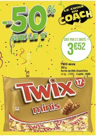 Géant Casino TWIX minis 366 g offre