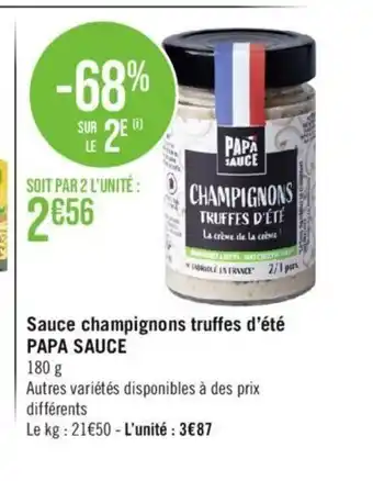 Géant Casino Sauce champignons truffes d'été PAPA SAUCE offre