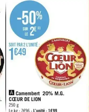 Géant Casino A Camembert PRÉSIDENT 20% M.G. 250 g offre