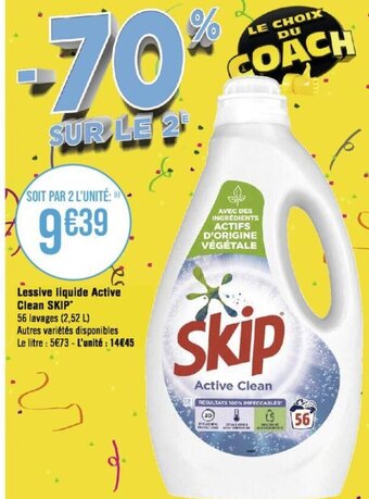 Géant Casino Lessive liquide Active Clean SKIP offre