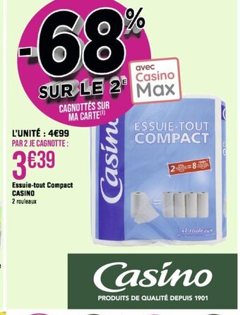 Géant Casino Essuie-tout Compact CASINO offre