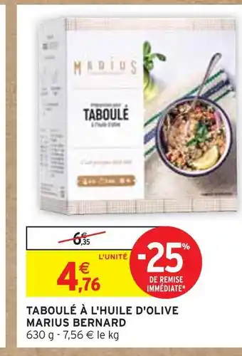 Intermarché Marius bernard taboulé à l'huile d'olive offre