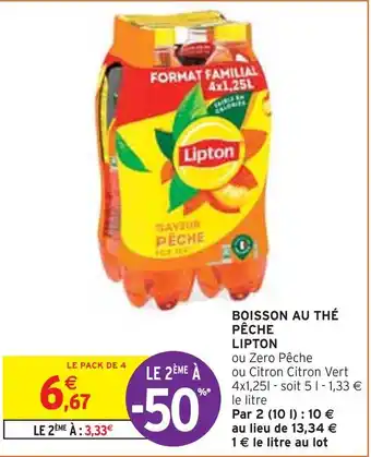 Intermarché Lipton boisson au thé pêche offre