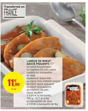 Intermarché Langue de boeuf offre