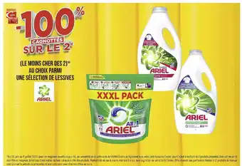 Casino Supermarchés Ariel -100% cagnottés sur le 2ème avec ma carte casino au choix parmi une sélection de lessives ariel offre