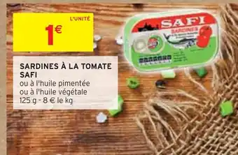 Intermarché Safi sardines à la tomate offre